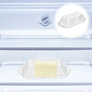 Ensembles de vaisselle Boîte à beurre en verre Plat de rangement El Couverts Assiette Couvercle Récipients scellés Plateaux en plastique Dessert