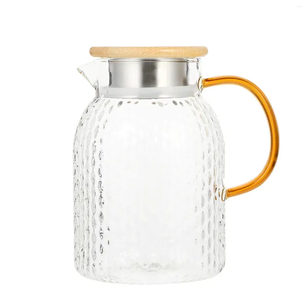 Juegos de vajilla Jarra de té de vidrio Tapa Jarras de hielo Café Espresso A prueba de calor Agua clara Bebida líquida de gran capacidad
