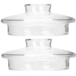 Juegos de vajilla Tapot de vidrio Top de tapa Tapa cubierta de tapa de té tapa de tazas de té cubiertas de hogar reutilizables agua transparente