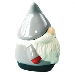 Juegos de vajilla Gnome Fool Ceramic Camshise Candy Candy Air Tapa fija Tapa navideña Jares decorativos Fiesta Inicio