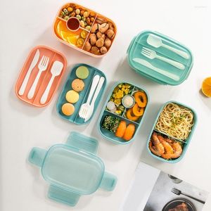 DINING SETS Sets Praktische 3 lagen Meerdere raster Lunchbox Lekbestendige opslag Buckle Sluiting Schoolbenodigdheden