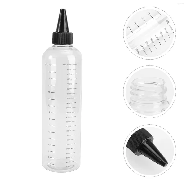 Ensembles de vaisselle Bouteille de buse graduée Applicateur de mesure de cheveux Bouteilles de compression de liquide en plastique Perm Sous-outil de coiffure Ketchup