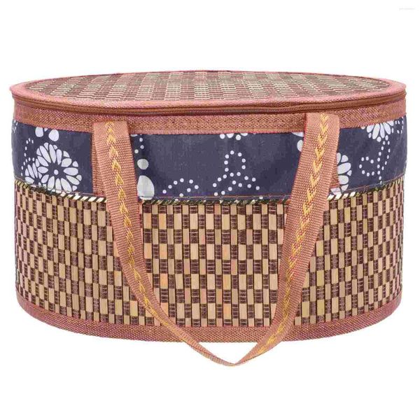 Juegos de vajilla, cesta de almacenamiento de cangrejos de huevo de mano, embalaje de regalo tejido de bambú