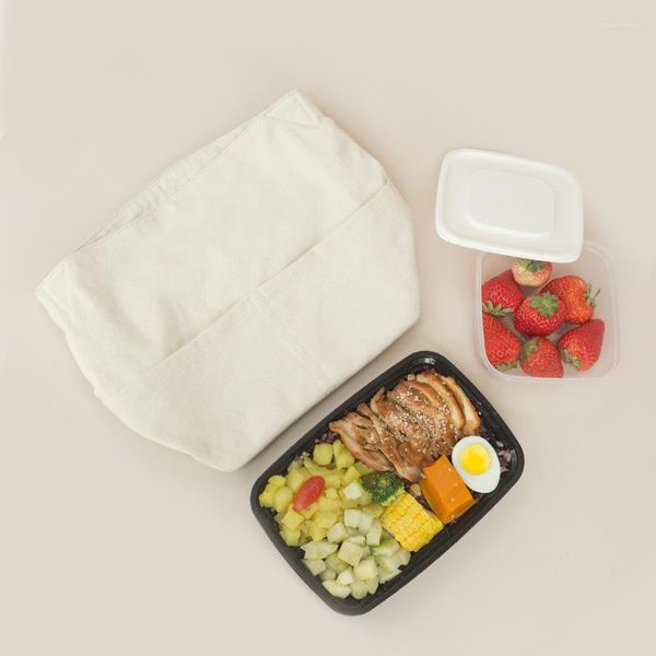 Ensembles de vaisselle sac en toile thermique de poche Style japonais grande boîte à Lunch Bento pour enfants étudiant Camping pique-nique femmes