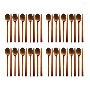 Juegos de vajilla hechos a mano azufaifo árbol combinaciones coreanas de madera utensilio 20 juego de cucharas y palillos