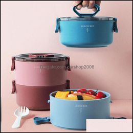 Diny Sets Health Plastic Lunch Box Japanse magnetron Verwarming Bento Kinderschool Kantoor Portable Outdoor Lek-Proof CARSHOP2006 DHBIV