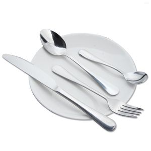 Ensembles De Vaisselle Ensemble D'argenterie Robuste Couteau Fourchette Et Cuillère Couverts Polis Miroir Ustensile Passe Au Lave-Vaisselle Pour La Cuisine Restaurant