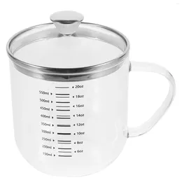 Ensembles de vaisselle Tasse à café en verre à haute teneur en borosilicate Cuisson Tasse à lait Conteneur Fournitures de boulangerie Échelle de mesure Couvercle domestique Transparent