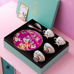 Ensembles de vaisselle Ensemble de vaisselle en porcelaine de haute qualité Bols et plats en céramique de style chinois Tasses de luxe légères Cadeaux