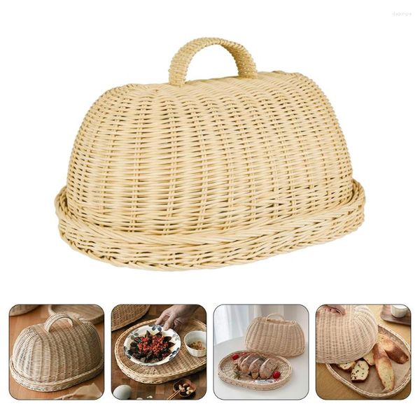 Ensembles de vaisselle Indonésie Cuisine Accessoire Plateau De Protection Rotin Tissé En Bois Panier Fournitures Gâteau Stand Couverture Bambou Tamis Fruits