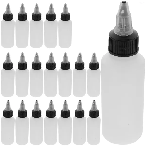 Juegos de vajilla Botellas transparentes de tinta para apretar Pigmento de plástico pequeño Goteo vacío recargable DIY