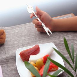 DINING STRIJDEN INVERSE INVOURTATIEVE KINDEREN AFBEELDINGEN LEECHTE GIRAFFE KLEP FUIT VORK GRADE Dinner Tool Forks Practical Cadea Salad Cake 4pcs/Set