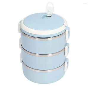 DINING SETS SETS ISOLATIE BENTO BOX 3 LAYER LOCK Design Round Thermal Lunch Lek Proof met Vent Hole For Office School