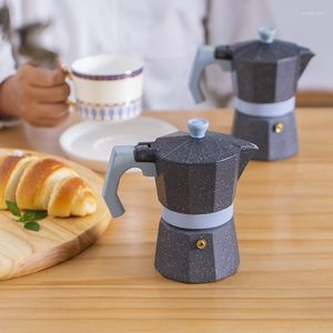 Ensembles de vaisselle italienne à valve unique en aluminium Moka Pot à main appareil à café octogonal pour usage domestique