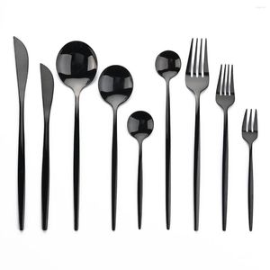 Sin sets Jankng Mirror Black set mes fork dessert lepel bestek roestvrijstalen zilverwerk flatware keukendiner