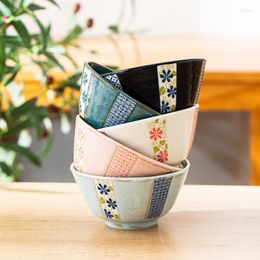 Ensembles de vaisselle de style Janpan sous glaçure en céramique multi-usages bol de riz bols de nouilles esthétiques rétro japonais bols de voyage couverts Ktichen