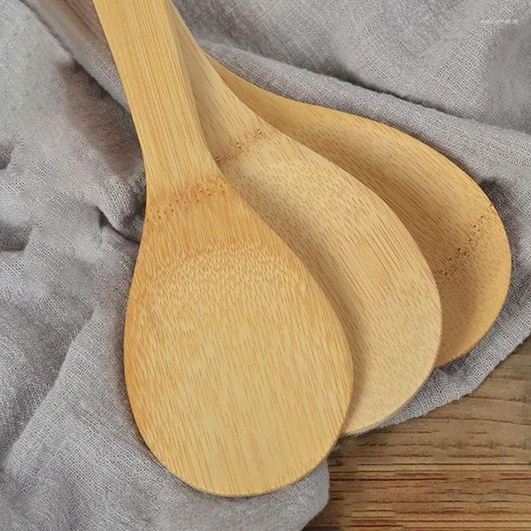 Juegos de vajilla Japón Ganga Pequeñas cucharas de madera de bambú Postre de mezcla ecológico para niños Cocina de arroz de estilo japonés coreano