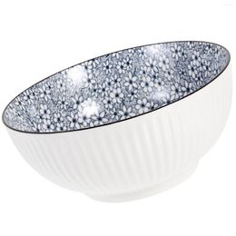 Juegos de vajilla Vajilla de cerámica japonesa Platos de 8 pulgadas Sopa Porcelana Ensalada Fruta Udon Fideos