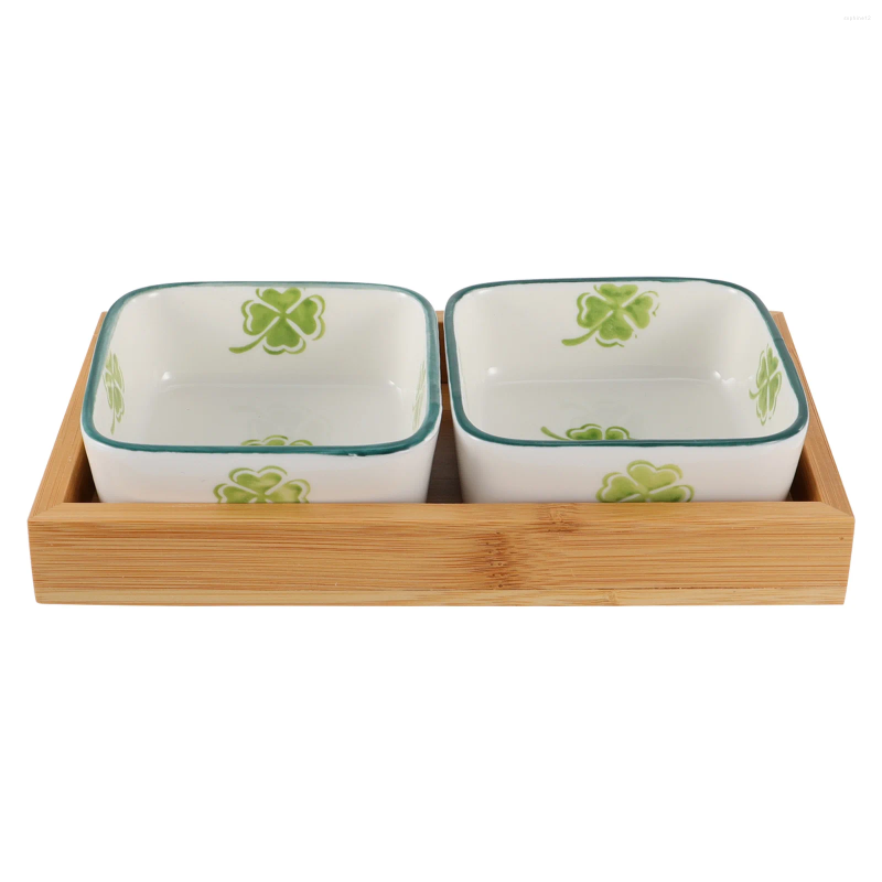 Geschirrssätze japanische Obstplatten Nüsse Teller geteilter Tablett Snack, die Mehrzweckschalen Keramikplatten Schmuck servieren