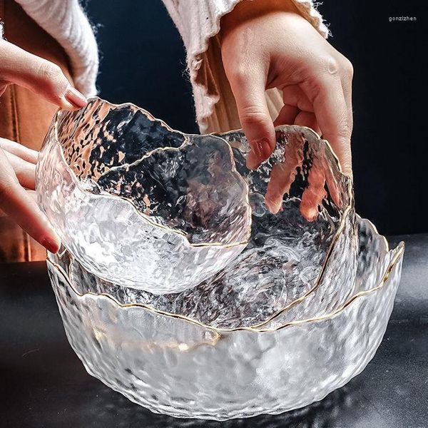 Ensembles de vaisselle bol en verre japonais assiette de fruits transparente maison créative Phnom Penh salade fille coeur Dessert ensemble de couverts