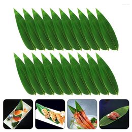 Ensembles de vaisselle japonaise feuille verte Sushi Sashimi feuilles herbe plat Cuisine assiette plateau outils de décoration