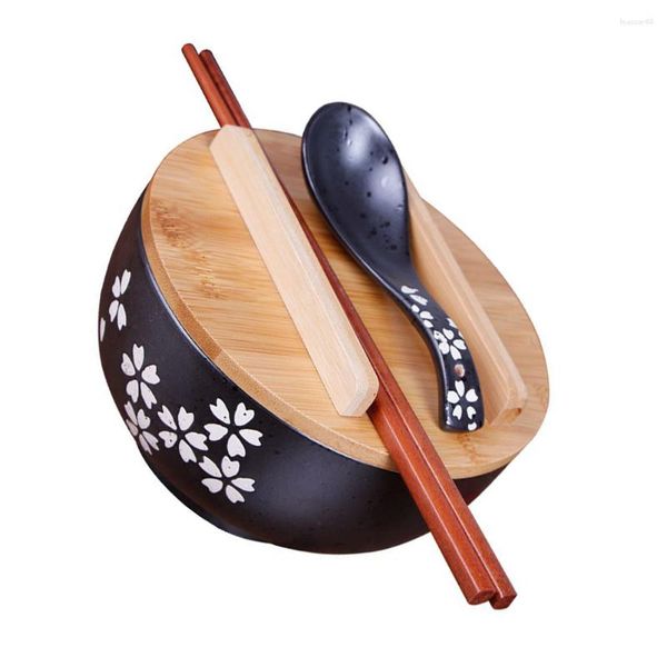 Ensembles de vaisselle bols de riz japonais bols de riz en céramique noire vaisselle de cuisine maison salade casque 16X16X8CM soupe de Style Ramen étudiant