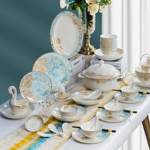 Diny sets Jingdezhen keramische huishoudelijke servies set Bone China Bowls en Chopsticks Gift Box European Bowl Simple