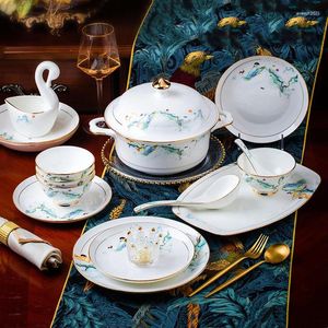 Sinwerk sets Jingdezhen Ceramic servies Licht luxe Bone China Diner Plate Simpel Modern over creativiteit