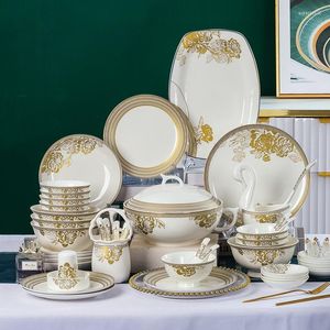 Sinwerk sets Jingdezhen European Bone China Bowls en Chopsticks Combinatie Gift Geven Jiapin Ceramic servies Groothandel Groothandel