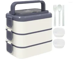 Servies Sets Kenuket Bento Box Lunch Volwassen Container Met 3L Grote Capaciteit Magnetron Veilig 3 Lagen Stapelbaar Lekproo