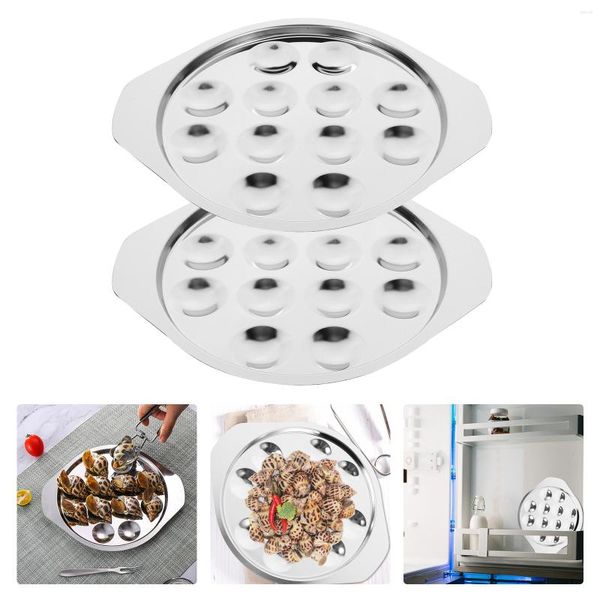 Juegos de vajilla Gadget de cocina Plato para servir 12 compartimentos Plato Concha Bandeja para hornear Caracoles Agujeros Titular