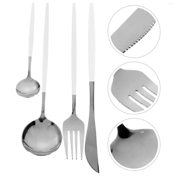 Ensembles de vaisselle pour la vaisselle à la fourchette de fourche de service Ustensiles de crème glacée Spoon en acier inoxydable Supplies