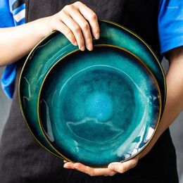 Ensembles de vaisselle LingAo Nordique Irrégulier Céramique Creative Assiette Saladier Tasses