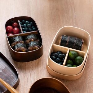 Dijkartikelen Sets Langdurige Bento Container Grade Packed Lunch Herbruikbare enkele laag houten doos