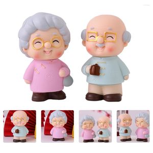 Diny Sets Loving Couple ornamenten speelgoed oude koppels cake versiering speelgoed cartoon stijl decor mooie oudere bak dessert