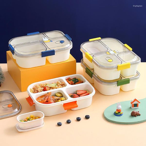 Ensembles de vaisselle boîte à lunch pour enfants conteneurs de stockage écolier en plastique bébé trucs Silicone plats Camping enfants fille