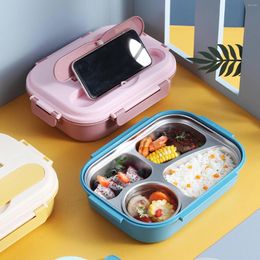 Ensembles de vaisselle Boîte à lunch Sections Bento pour l'école Voyage Pique-nique Bureau Enfants Adultes