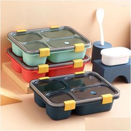Dijkartikelen sets lunchbox met compartiment draagbare Bento Box voor ADT Kids Microwave Safe Children School Saladdozen Container Drop de Othgi
