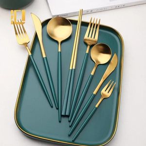 Dijksets Luxury bestek Set gouden luxe roestvrijstalen tafelwerk restaurantmessenvork lepel lepel lepel platware