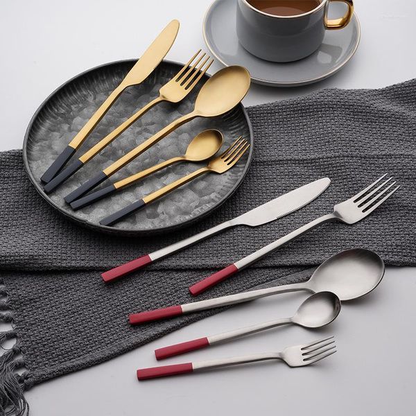 Conjuntos de vajillas de lujo Caderas de acero inoxidable de vajilla de lujo Set Spoon Spoon Filey Poss Herramientas de cocina