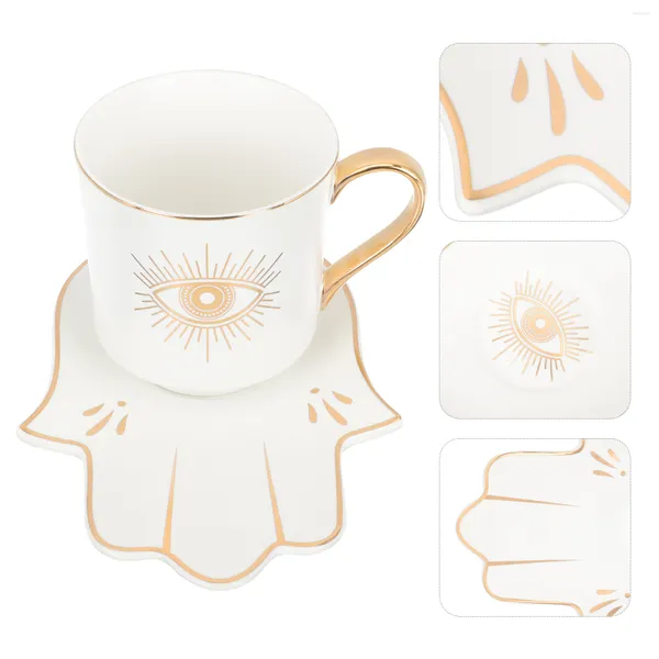 Ensembles de vaisselle marque tasse en céramique expresso verre turc mauvais œil tasses à thé tasse à lait rustique café céramique porcelaine ensemble
