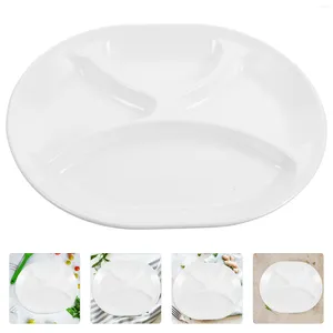 Ensembles de vaisselle Assiettes en mélamine à 4 compartiments Plateaux de service en plastique Assiette de compartiment à vaisselle domestique