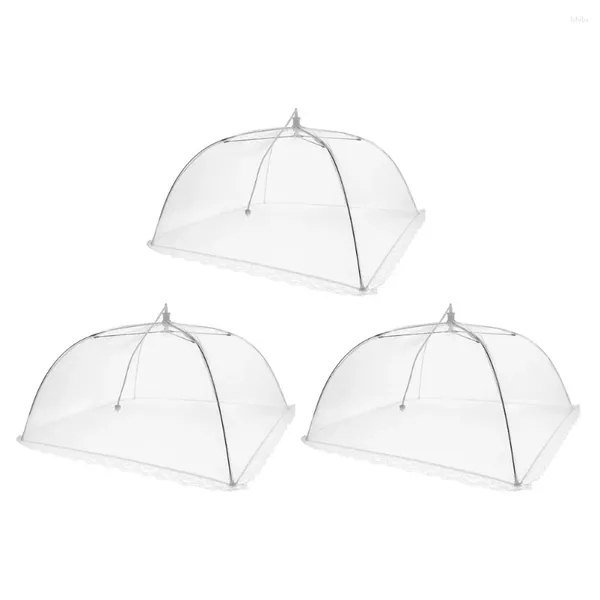 Ensembles de vaisselle, couverture en maille, écran de tente, filet anti-insectes de Patio, réutilisable, pliable, 14 pouces, 3 pièces pour les fêtes en plein air, les pique-niques