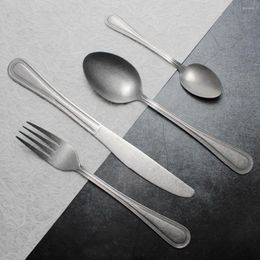 Dijkartikelen sets metalen flatware set groothandel 430 roestvrij staal voor restaurant