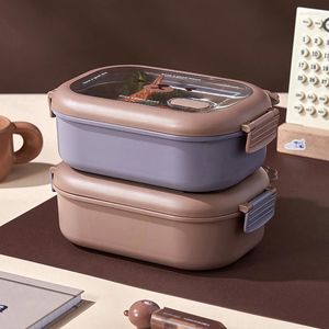 Ensembles de vaisselle MeyJig Boîte à lunch en acier inoxydable Micro-ondes Bento Conteneur de stockage sain Boîte à lunch 1000ML