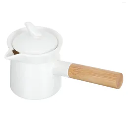 Ensembles de vaisselle Pot à lait Conteneur Théière Pot Théière en émail Porte-café en bois de style japonais