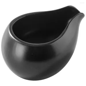 Ensembles de vaisselle Pichet de jug de lait pour sauce Assiettes noires Sirop de tasse de café Small sauce bateau Récipient en verre Céramiques Conteneurs