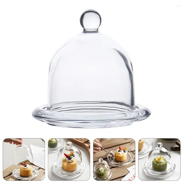 Conjuntos de vajilla Mini soporte para pasteles Cubierta de cúpula Magdalena de vidrio Cloche redondo Campana Tarro Pantalla Pan Globo Vela Copa Postre Aperitivo Fruta