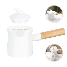 Ensembles de vaisselle Mini chauffe-pot à lait théière de l'après-midi théière de grande capacité Machine à café cafetière décorative en céramique service blanc
