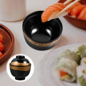 Ensembles de vaisselle Multi-fonction Riz Bols Soup Conteneur de cuisine Japonais Alimentation en couvercle Mélamine Mélamine